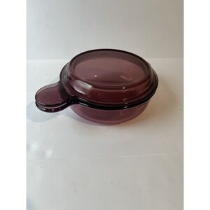 Pyrex Corning Ware Vision V-240-B Cranberry Grab It & Go Dish With Lid  P-240-c